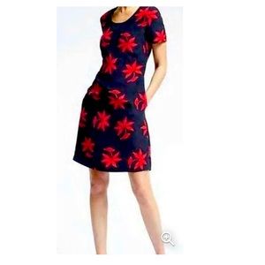 NWT Banana Republic Bold Floral Crepe Dress Navy 6